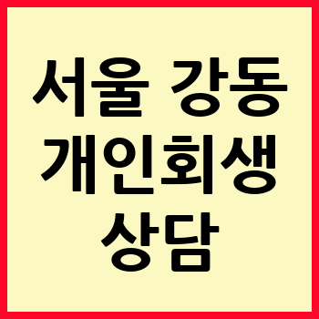 서울 강동구 개인회생 파산