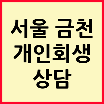 서울 금천구 개인회생 파산