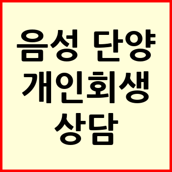 음성 개인회생